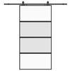 vidaXL Skyved&oslash;r med monteringssett svart 102,5x205 cm herdet glass