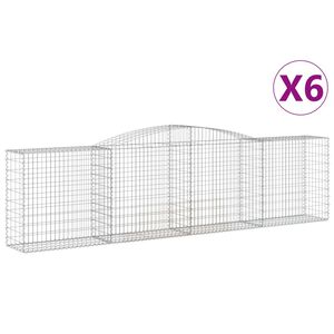 vidaXL Gabionkurver buede 6 stk 400x50x100/120 cm galvanisert jern