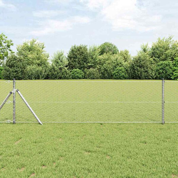 vidaXL Gjerdep&aring;le s&oslash;lv 10 x 0,6 m (25 mm mesh) St&aring;l