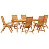 vidaXL Hage Spisegruppe 7 pcs Brun Solid akasietre