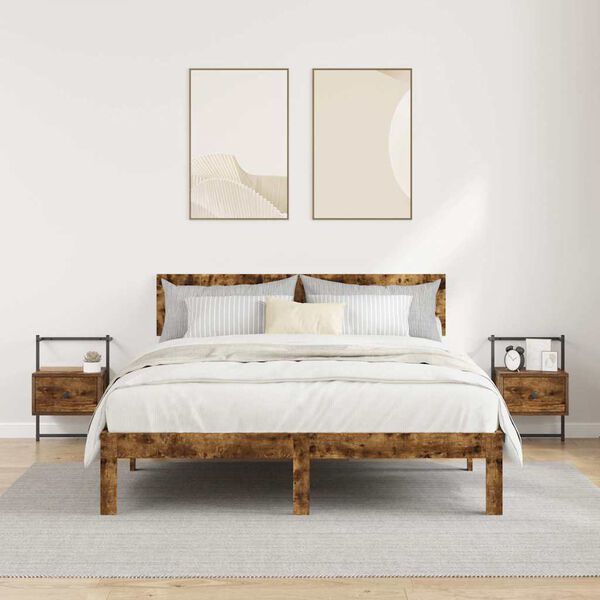 vidaXL Nattbord veggmontert 2 stk r&oslash;kt eik 35x30x51 cm konstruert tre