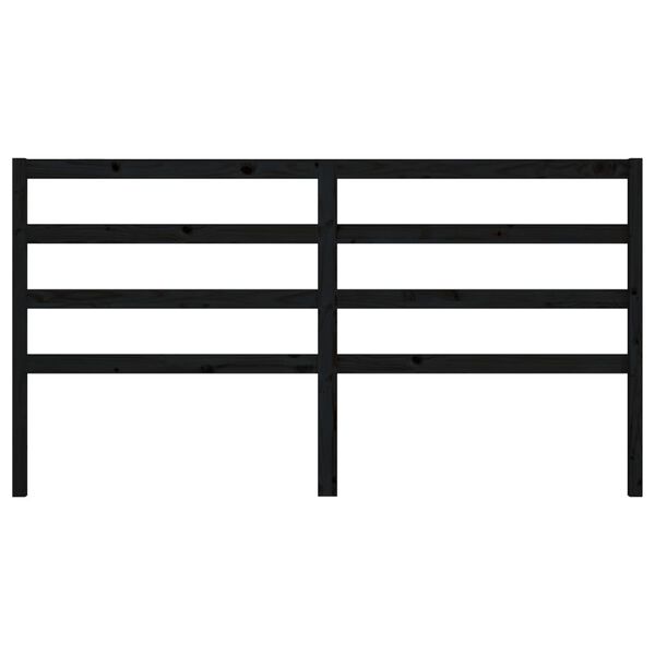 vidaXL Sengegavl svart 186x4x100 cm heltre furu