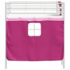 vidaXL Kiddos Loft Senge Ramme med Gardiner Hvit og Rosa 90 x 200 cm