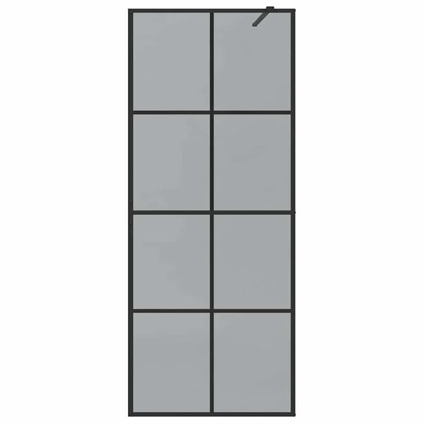 vidaXL Walk-in Dusjvegg Svart 80 x 195 cm herdet glass