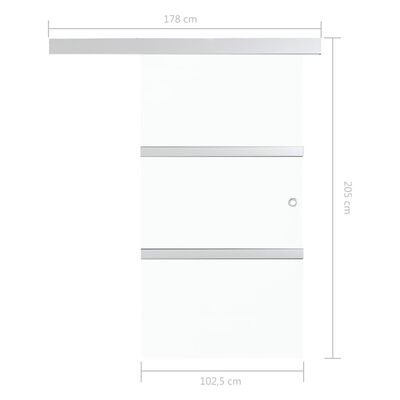 vidaXL Skyvedør ESG-glass og aluminium 102,5x205 cm sølv