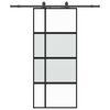 vidaXL Skyved&oslash;r med monteringssett svart 90x205 cm herdet glass