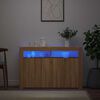 vidaXL Skjenk med LED-lys sonoma eik 115,5x30x75 cm