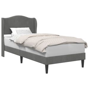 vidaXL Sengestamme med hodegjerde M&oslash;rkegr&aring; 90 x 190 cm Fl&oslash;yel