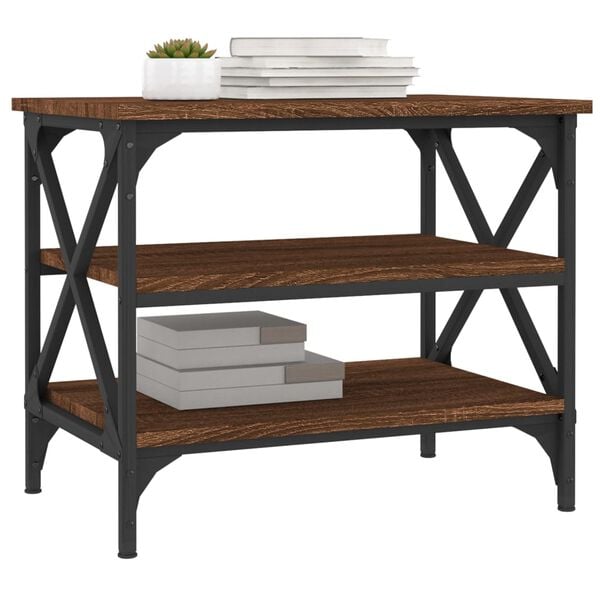 vidaXL Sidebord brun eik 55x38x45 cm konstruert tre