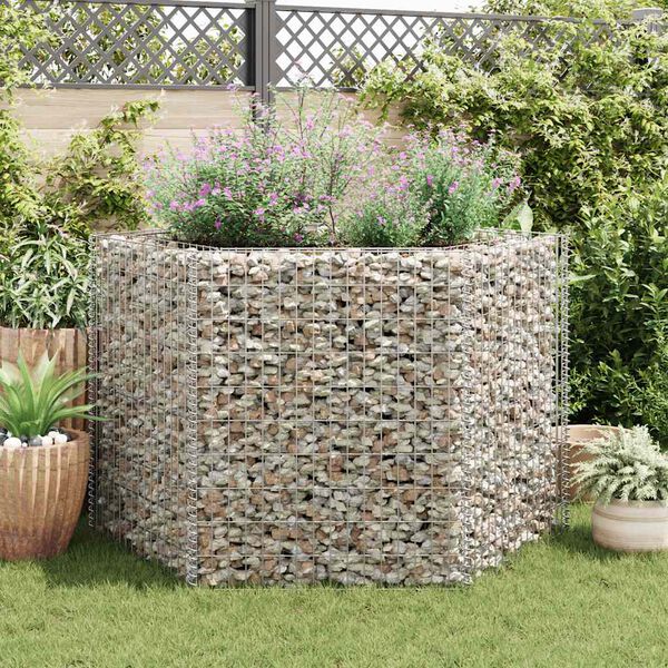 vidaXL Gabion h&oslash;ybed sekskantet 160x140x100 cm