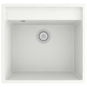 vidaXL Vask med overl&oslash;pshull hvit granitt