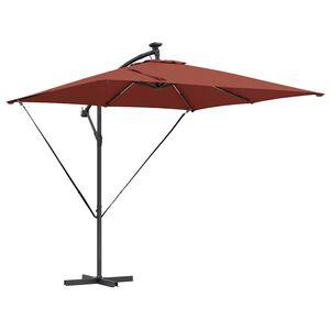 vidaXL Parasoll Terrakotta 249 x 249 x 250 cm Polyester og aluminium