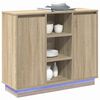 vidaXL LED sideboard Sonoma eik 90 x 32 x 75 cm Konstruert tre