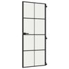 vidaXL Innerd&oslash;r slank svart 83x201,5 cm herdet glass og aluminium