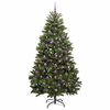 vidaXL Kunstig juletre med 300 LED gr&oslash;nn 210 cm PVC og metall