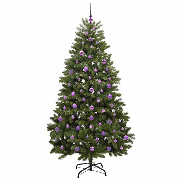 vidaXL Kunstig juletre med 300 LED gr&oslash;nn 210 cm PVC og metall