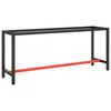 vidaXL Ramme til arbeidsbenk matt svart og r&oslash;d 190x50x79 cm metall