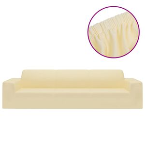 vidaXL 4-seters sofaovertrekk polyester kremhvit