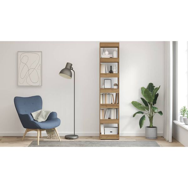 vidaXL Bokhylle/romdeler artisan eik 40x30x198 cm