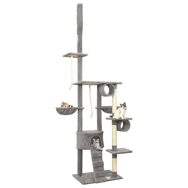 vidaXL Kloretre gulv til tak gr&aring; 220-240 cm