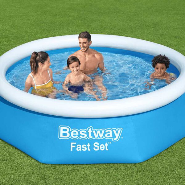 Bestway Oppbl&aring;sbart sv&oslash;mmebasseng Fast Set rundt 244x61 cm 57265