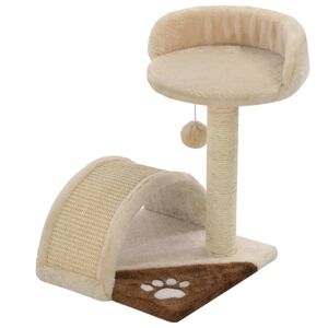 vidaXL Kloretre med klorestolpe i sisal 40 cm beige og brun