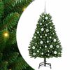 vidaXL Kunstig sammensatt juletre 150 LED-lys Gr&oslash;nn 120 cm PVC og st&aring;l