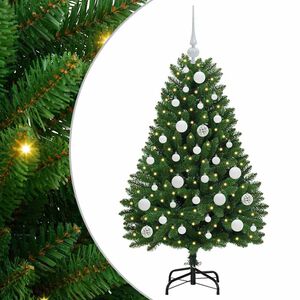 vidaXL Kunstig juletre 120 cm 150 LED-lys Varmhvit PVC og st&aring;l Gr&oslash;nn