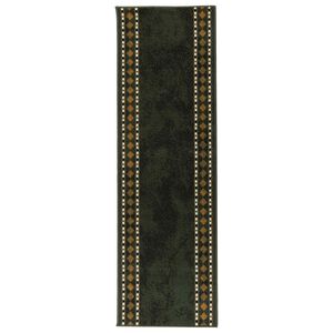 vidaXL L&oslash;perteppe FLORNES Vevd Gr&oslash;nn Diamanter 67 x 200 cm PP 7 mm