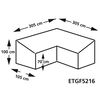 Eurotrail Trekk til hagesofa L-form 305x305x100/70 cm gr&aring;