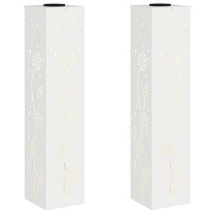 vidaXL Solenergi LED stibelys 2 stk. Varmhvit 18 x 18 x 80 cm