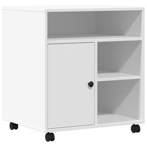 vidaXL Skriverstativ med hjul hvit 60x50x67 cm