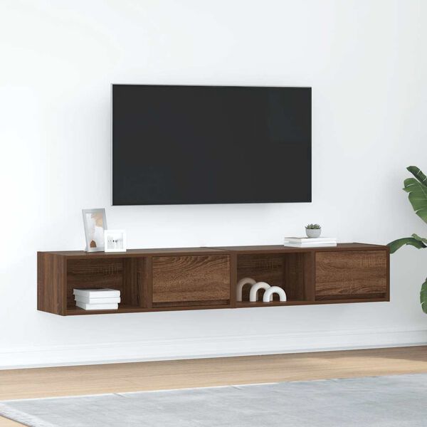 vidaXL TV-benker 2 stk brun eik 80x31x25,5 cm konstruert tre