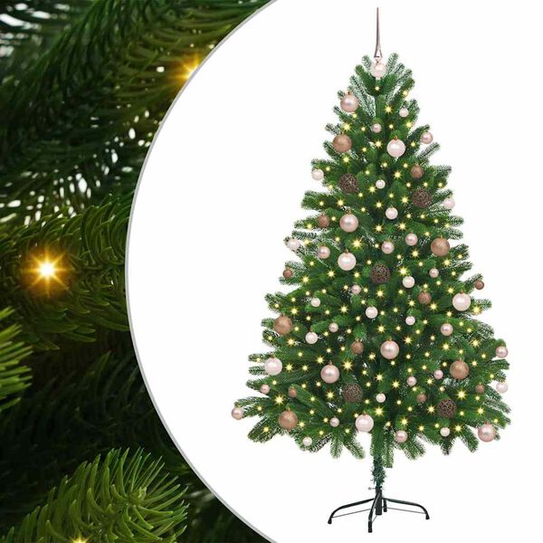 vidaXL Juletre med 300 LED med stativ gr&oslash;nn 180 cm PE