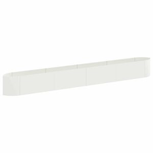 vidaXL Hevet Hagebed Hvit 380 x 40 x 40 cm St&aring;l