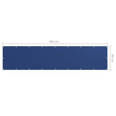 vidaXL Balkongskjerm blå 90x400 cm oxfordstoff
