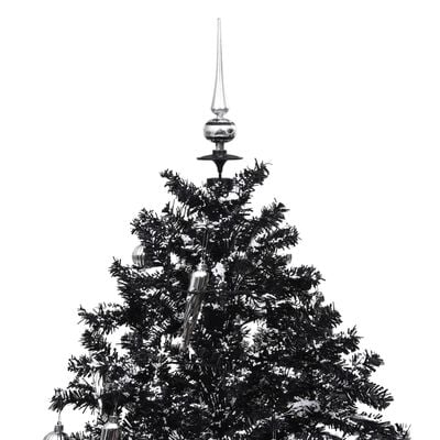 vidaXL Kunstig juletre med snø og paraplyfot svart 190 cm PVC