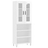 vidaXL Highboard hvit 69,5x34x180 cm konstruert tre
