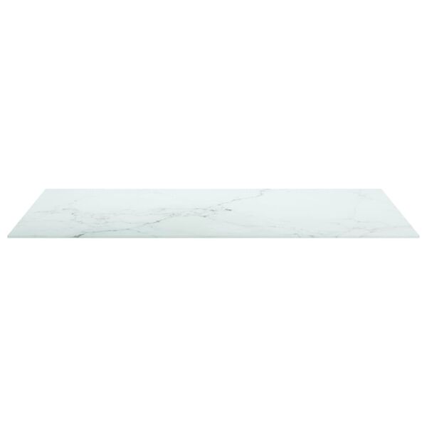 vidaXL Bordplate hvit 100x62 cm 8 mm herdet glass med marmor design