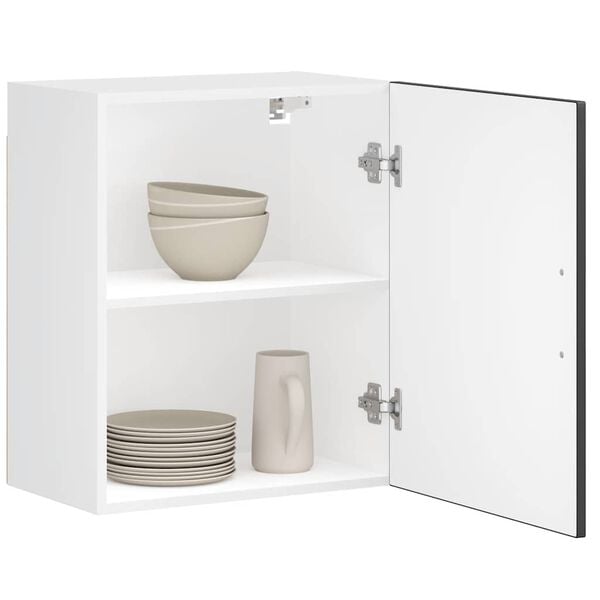 vidaXL Kj&oslash;kken veggskap 2 stk Porto svart konstruert tre