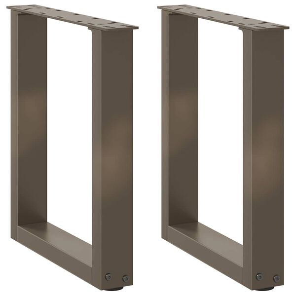 vidaXL Salongbordben U-formet 2 stk naturstål 38 x (42-43) cm stål