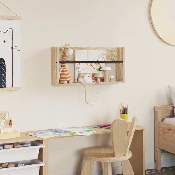 vidaXL Magasinreol med hylle Sonoma eik 60 x 12 x 30 cm Konstruert tre