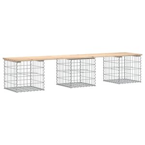 vidaXL Hagebenk gabiondesign 203x44x42 cm heltre furu