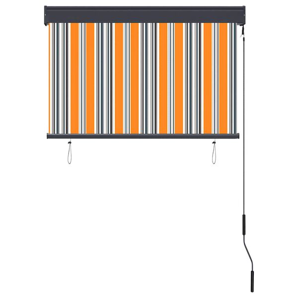 vidaXL Utend&oslash;rs rullegardin 100x250 cm gul og bl&aring;
