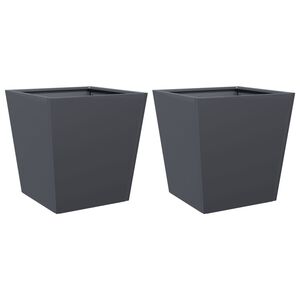 vidaXL Plantekasser 2 stk antrasitt 40x40x40 cm st&aring;l