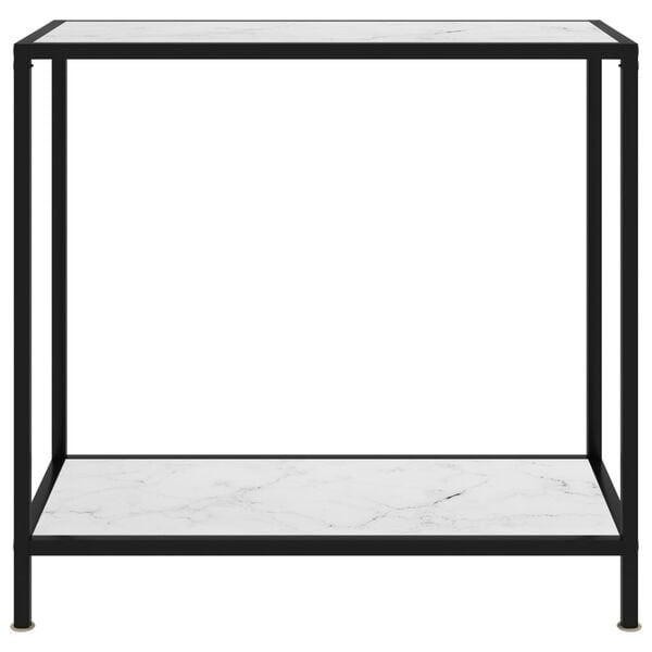 vidaXL Konsollbord hvit 80x35x75 cm herdet glass