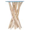 vidaXL Salongbord med glassplate 35x35x50 cm heltre teak