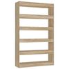 vidaXL Bokhylle/romdeler sonoma eik 100x30x166 cm