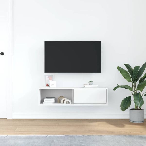 vidaXL TV-benk hvit 100x31x25,5 cm konstruert tre