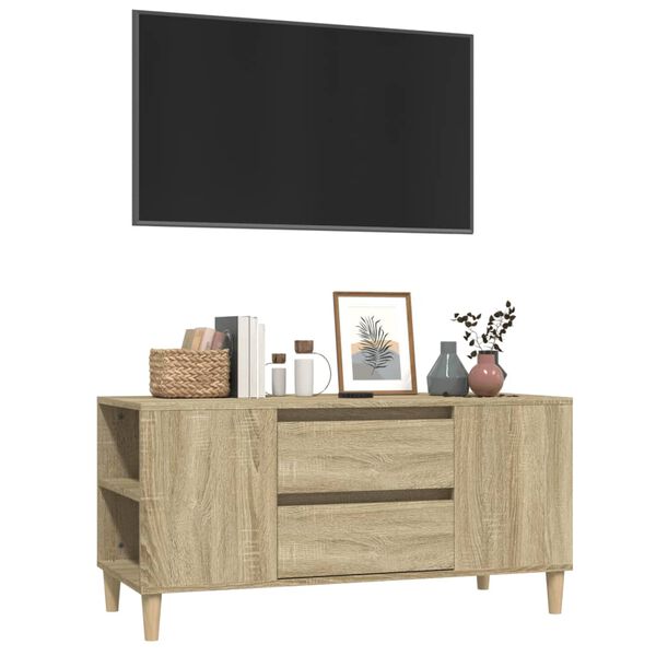 vidaXL TV-benk sonoma eik 102x44,5x50 cm konstruert tre